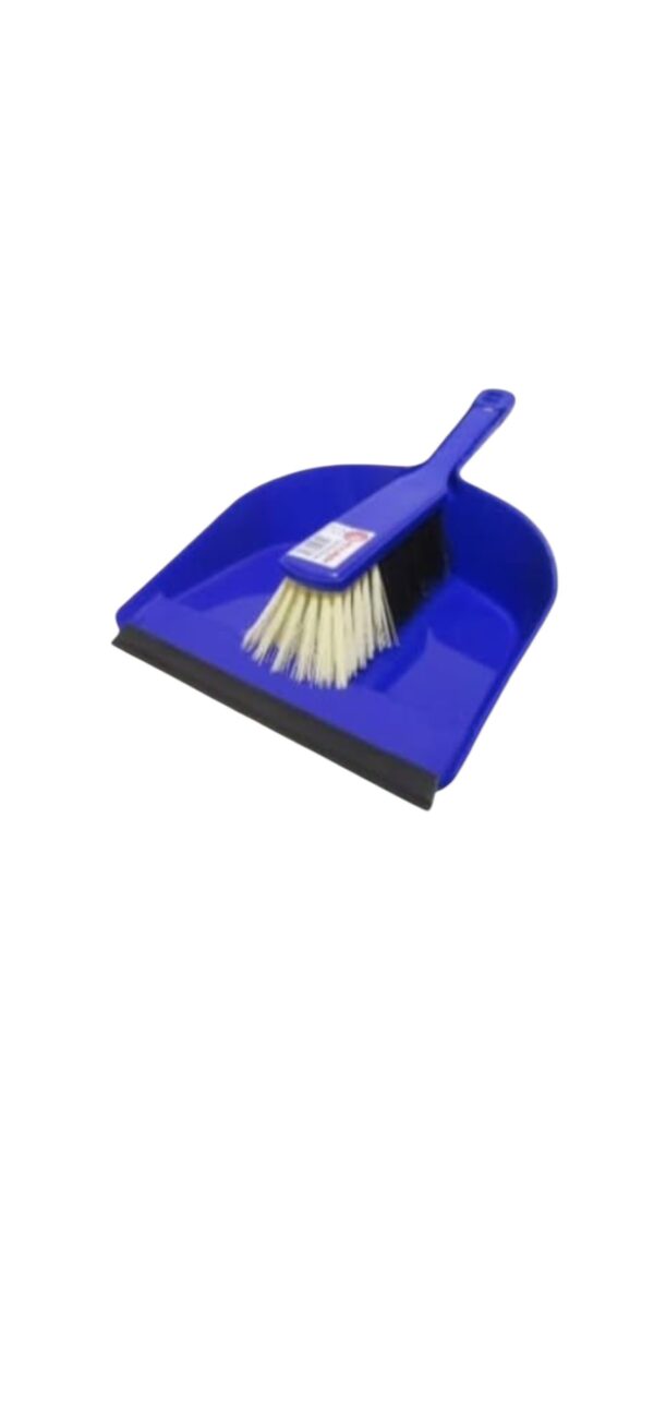 Dust pan with brush.