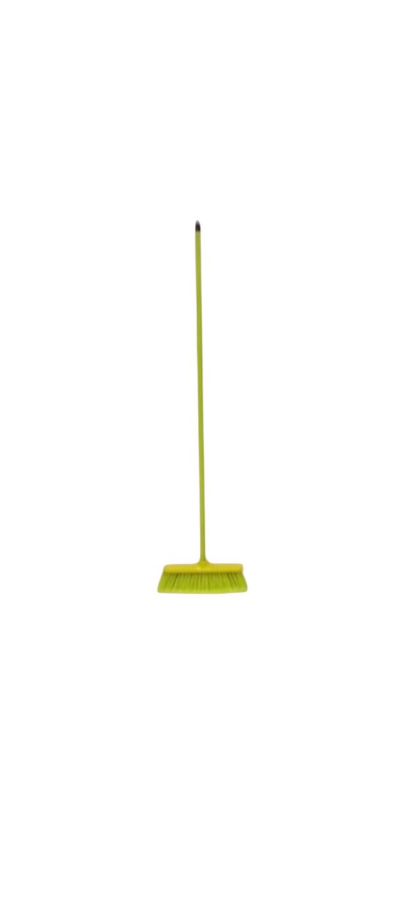 Broom soft with wooden stick.