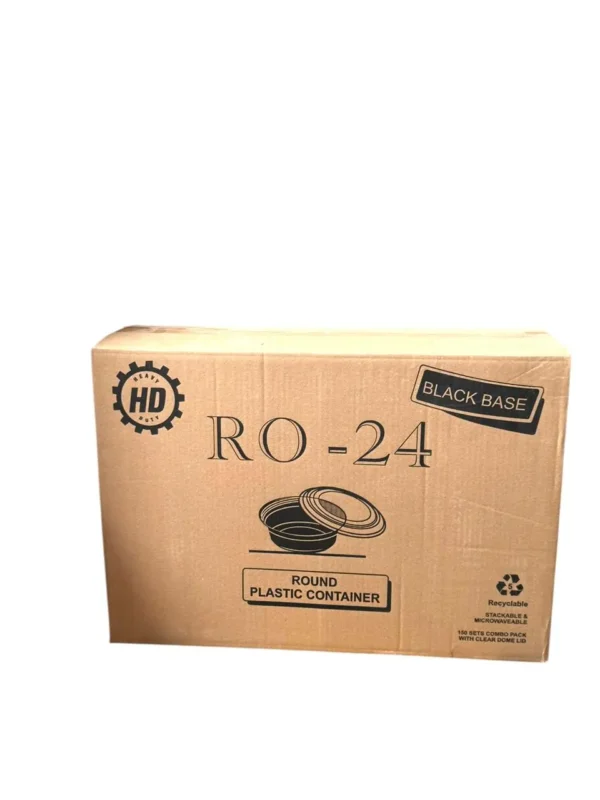 Ro-24 Plastic Container Black Base With Lid (1×150 Pcs)