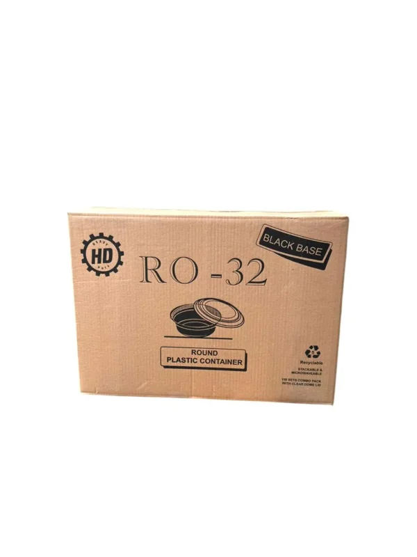 R0-32 Plastic Container Black Base With Lid (1×150 Pcs)